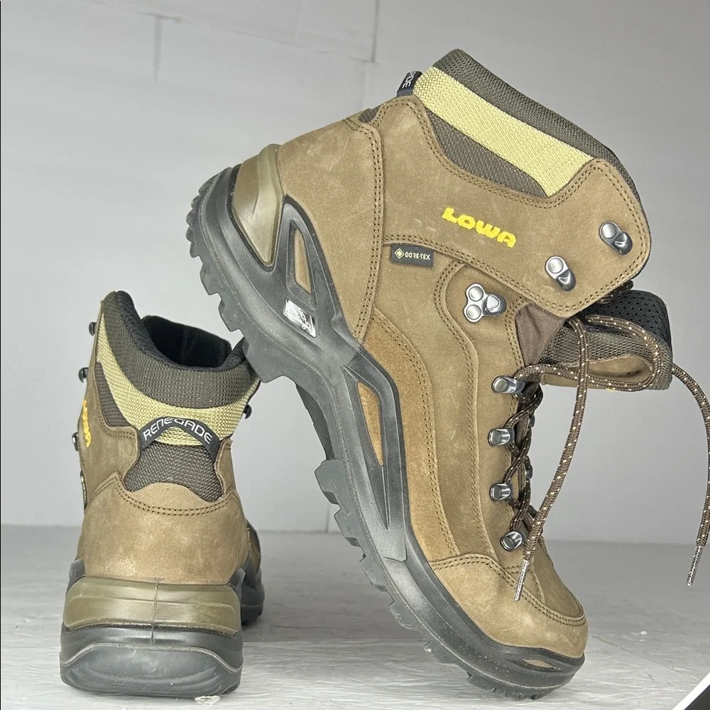 Lowa Brown and Yellow Hiking Boots